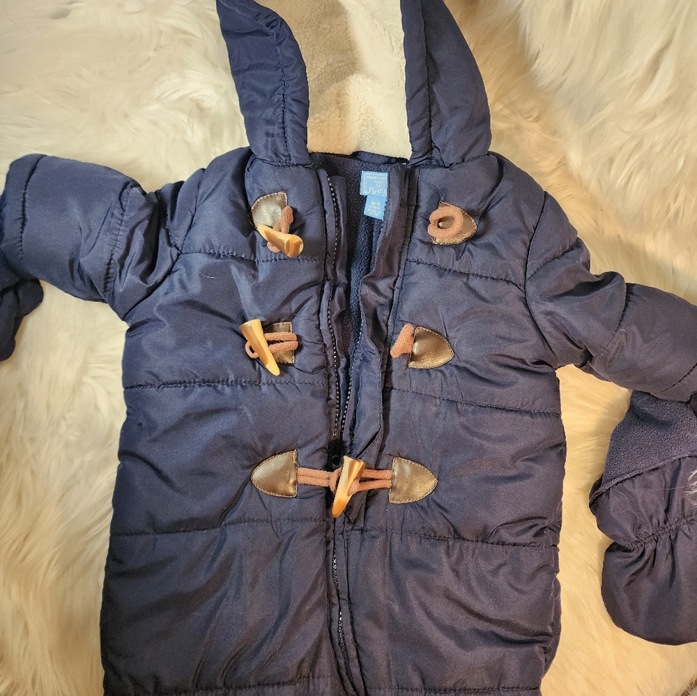 Winter Onepiece with Attached Mittens Size 6-9 Months